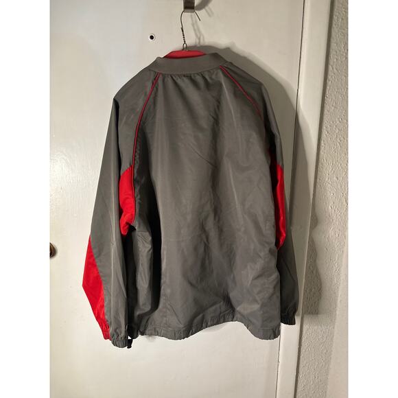 Champion Grey/Red Windbreaker Jacket L Gray/Red Activewear Athleisure Casual - Picture 2 of 12
